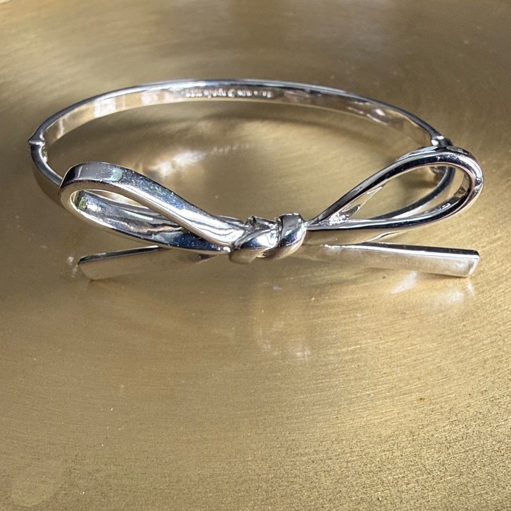 Kate Spade Silver Bow Hinged Bracelet